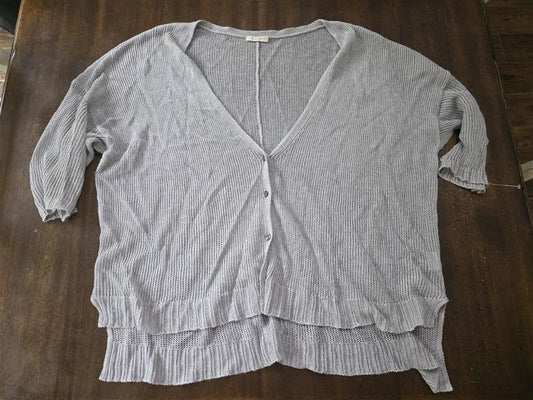 NWOT Eileen Fisher 2x Linen Open Lace Short Sleeve Cardigan Sweater 133686