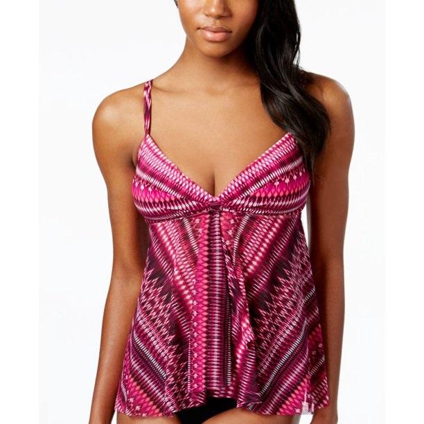 NWOT Gottex Profile 6 Flyaway Sunset Purple Pink Tankini Swim Top 133697