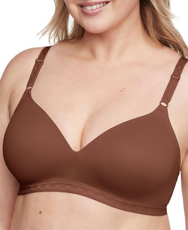 NWT Warners Bra 36A Cloud 9 Full-Coverage Wire-Free Contour 1269 Brown 133699