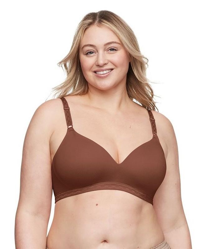 NWT Warners Bra 38C Cloud 9 Full-Coverage Wire-Free Contour 1269 Brown 133700