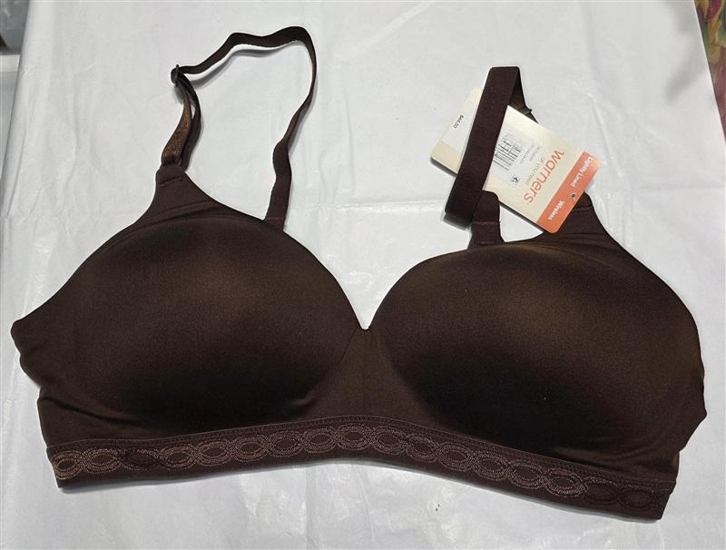 NWT Warners Bra 38C Cloud 9 Full-Coverage Wire-Free Contour 1269 Brown 133700
