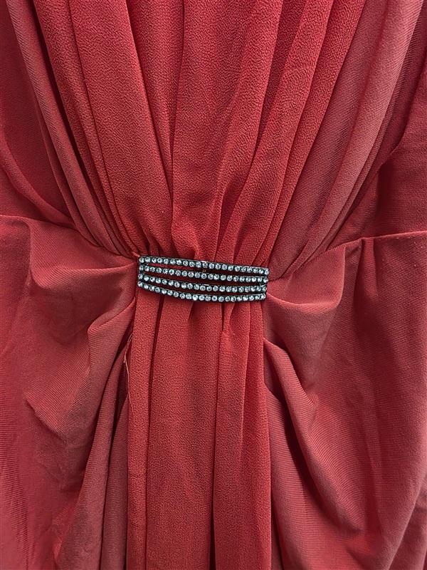 NWT Ralph Lauren 10 Vawlisa Orange Draped Evening Dress Gown 133719