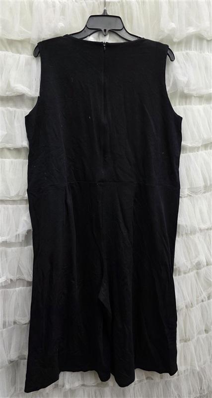 NWOT Eileen Fisher 1X V Neck Wide leg Jumpsuit Black Sleeveless 133724