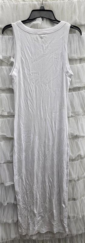 NWOTD Michael Stars 1x Wren Ribbed Round Neck Sleeveless Tank Dress White 133725
