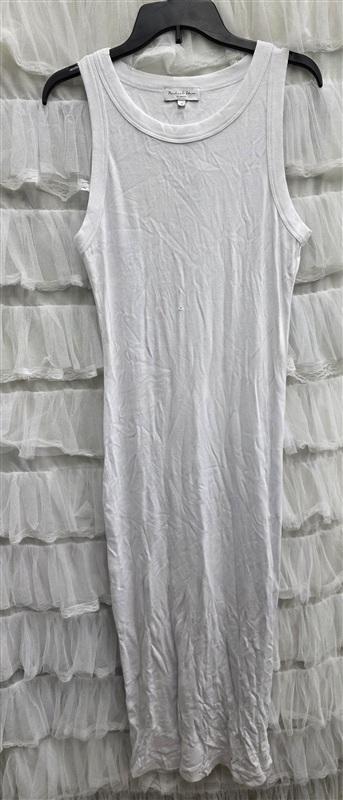 NWOTD Michael Stars 1x Wren Ribbed Round Neck Sleeveless Tank Dress White 133725