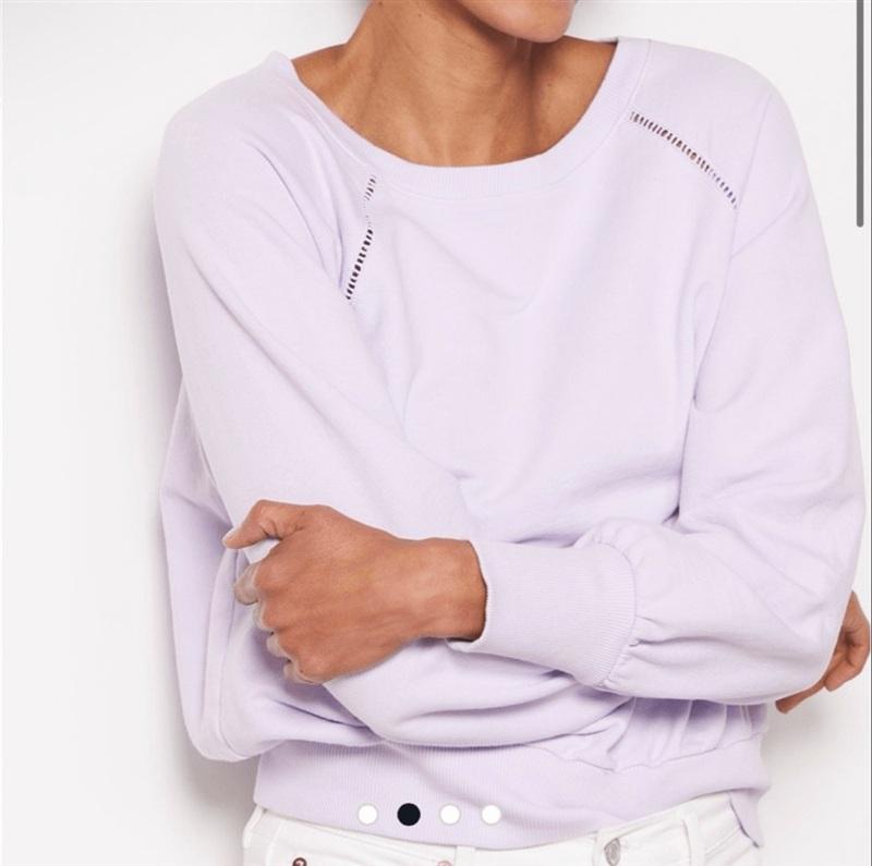 NWOT Michael Stars M Kai Sweatshirt Purple Cut Out Raglan sleeve 133732