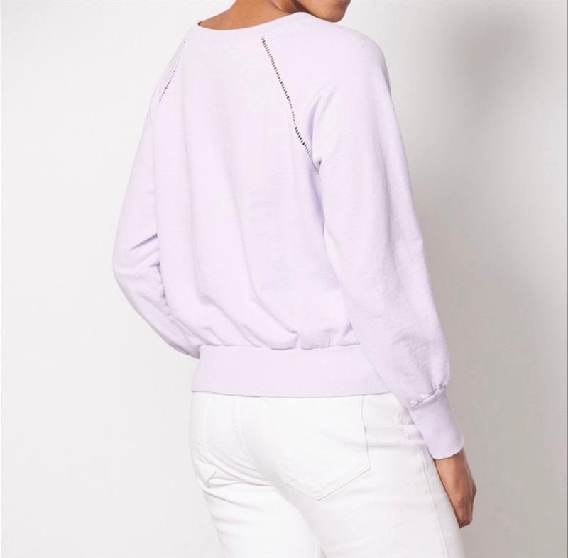 NWOT Michael Stars M Kai Sweatshirt Purple Cut Out Raglan sleeve 133732