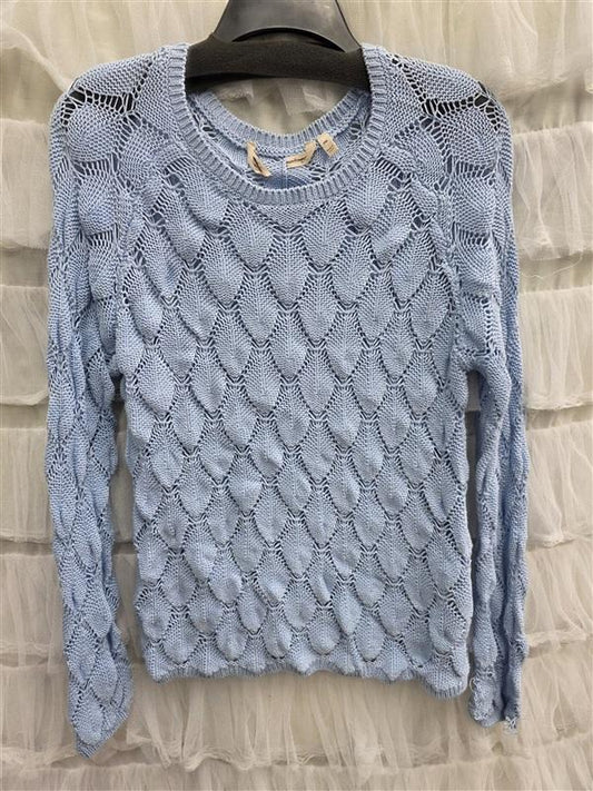 NWOT Soft Surroundings PM Open Work Shell Sweater Blue 133736