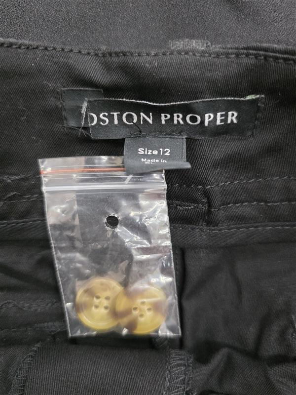 NWOT Boston Proper 12 straight Leg Ankle Chino Black Pants 133746