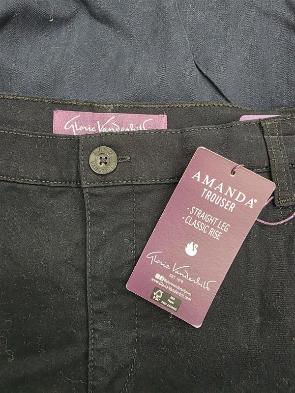 NWT Gloria Vanderbilt 14P Short Amanda Trousers Navy Blue 133748
