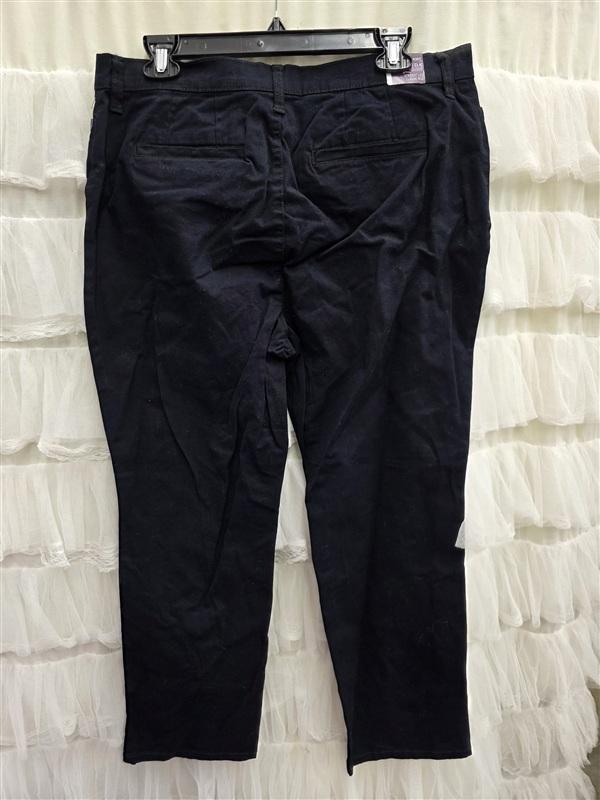 NWT Gloria Vanderbilt 14P Short Amanda Trousers Navy Blue 133748