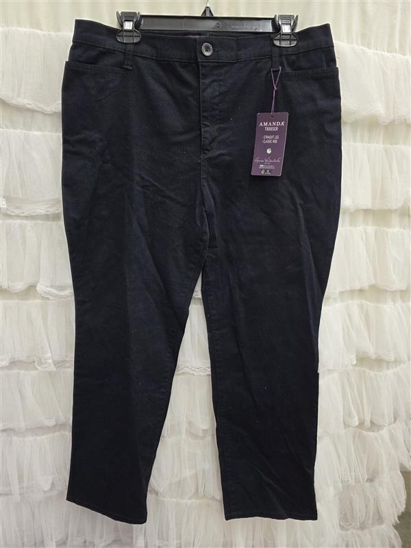 NWT Gloria Vanderbilt 14P Short Amanda Trousers Navy Blue 133748