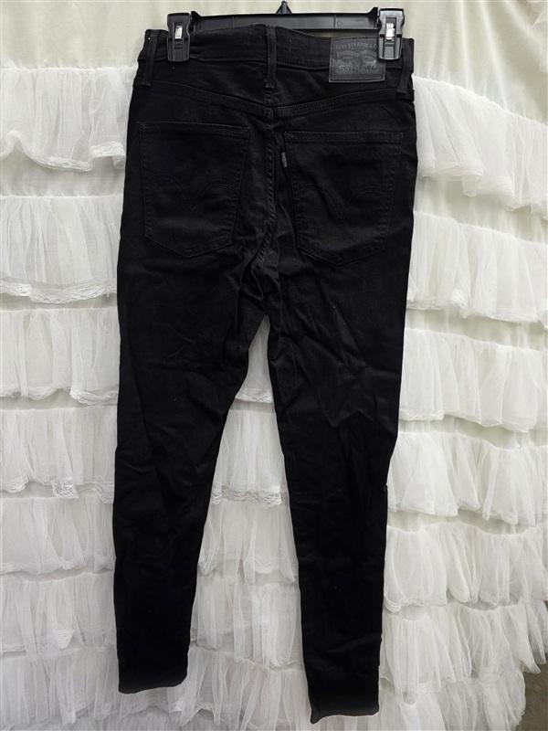 NWT Levis 8 29 30 Mile High Super Skinny Straight Leg Jeans Black Denim 133750