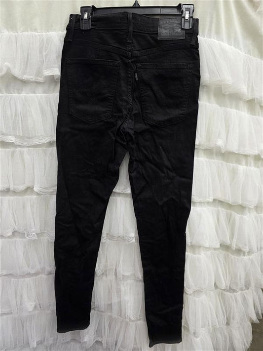 NWT Levis 8 29 30 Mile High Super Skinny Straight Leg Jeans Black Denim 133750