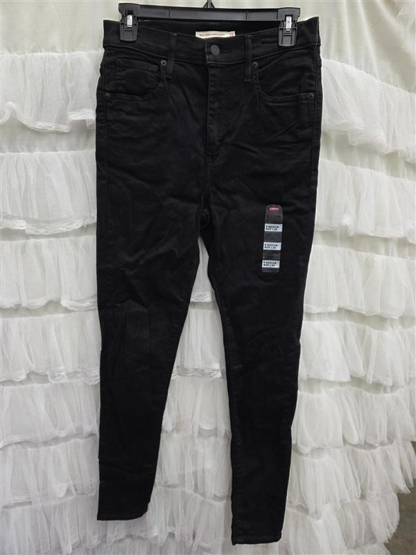 NWT Levis 8 29 30 Mile High Super Skinny Straight Leg Jeans Black Denim 133750