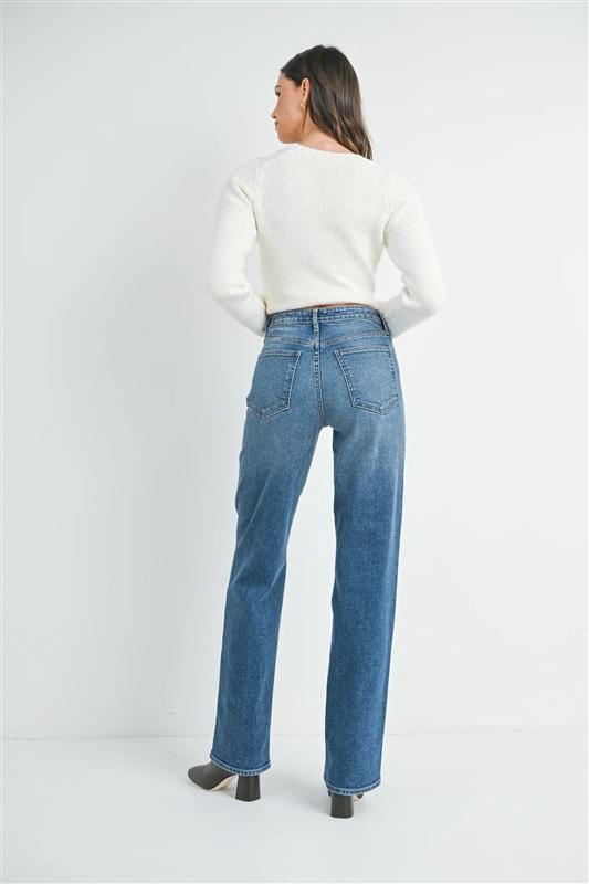 NWT JBD 24 Slim Straight Longer Length Jeans Dark Blue 133765
