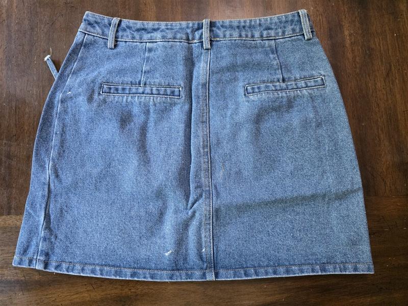 NWOT Le Lis M Bow Front High Waist Denim Skirt Mini 133767