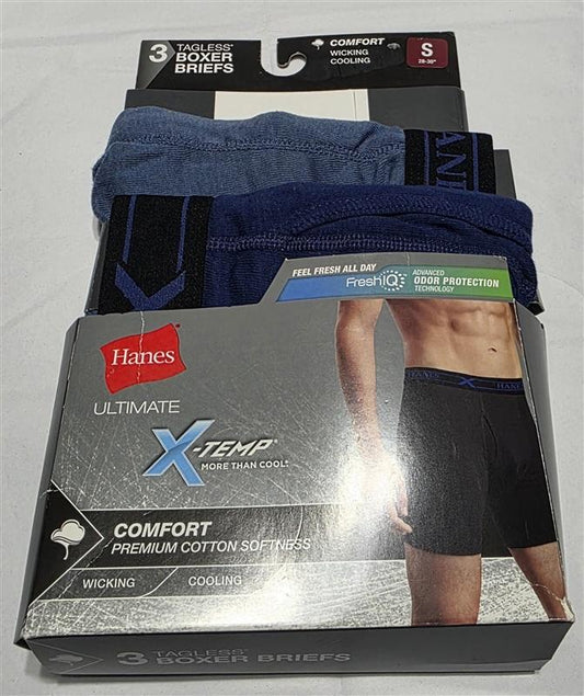 NWTD Hanes S X-Temp 2pr Boxer Briefs Underwear Tagless 133779