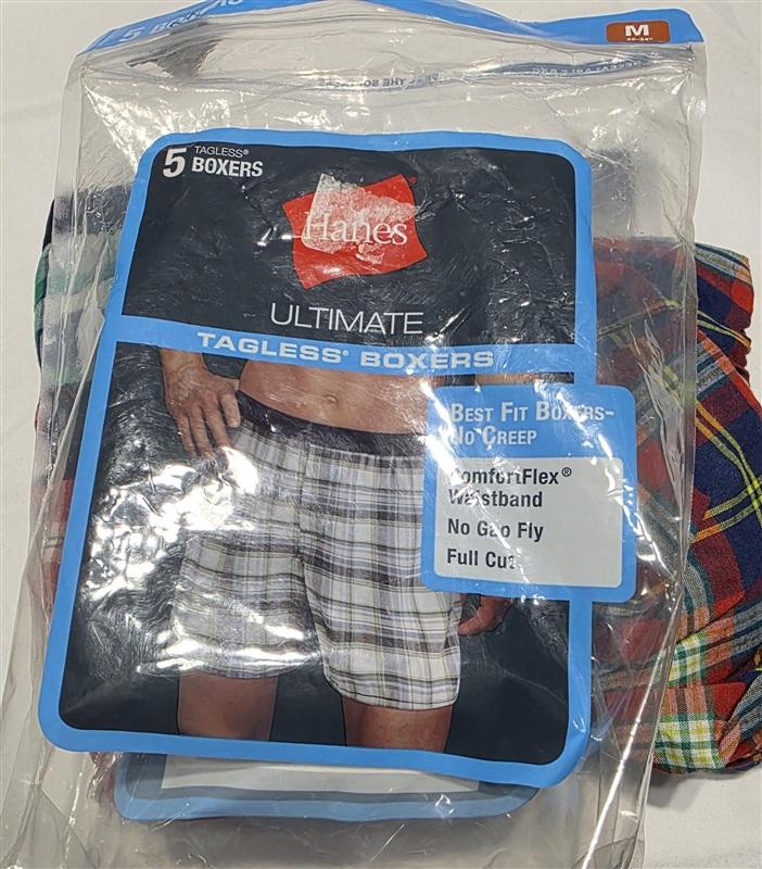 NWTD Hanes M Ultimate 3PR Plaid Boxer Underwear Tagless 133780