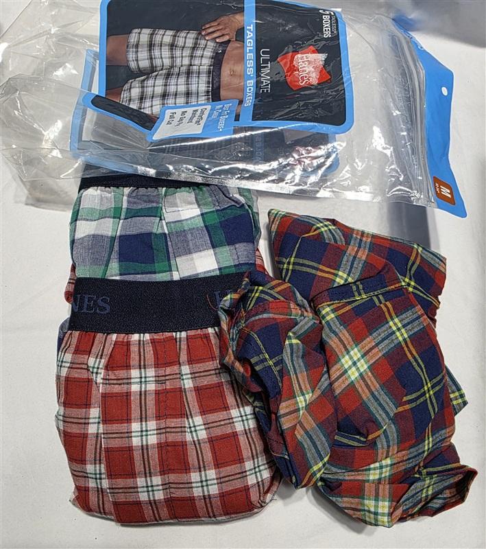 NWTD Hanes M Ultimate 3PR Plaid Boxer Underwear Tagless 133780