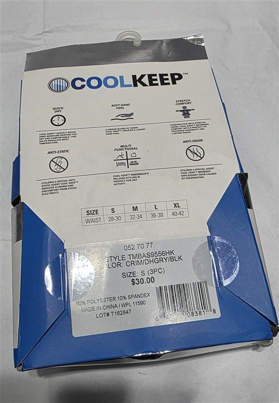 NWT Cool Keep S 3pr Boxer Briefs Underwear Breathable 133782