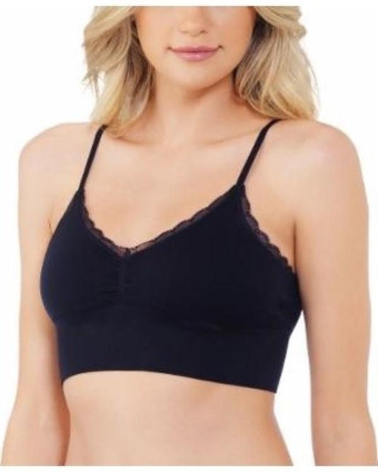 NWT Lily of France XL Sensational Lace Bralette Bra 2179106 Black 133787