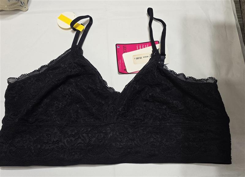 NWT Lily of France XL Sensational Lace Bralette Bra 2179106 Black 133787