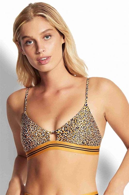 NWOT Seafolly 6 USA Triangle Bikini Top Spirit Animal 133794