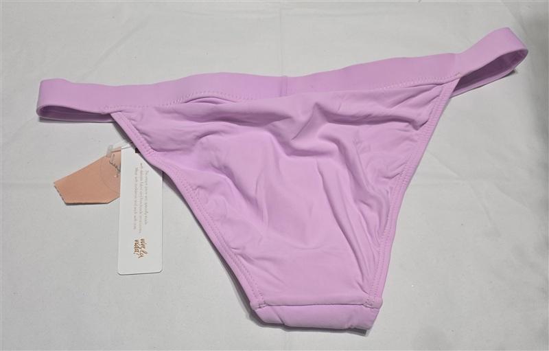 NWT Pilyq Lilac L Solid Thin Banded Teeny Bikini Swim Bottoms 133797
