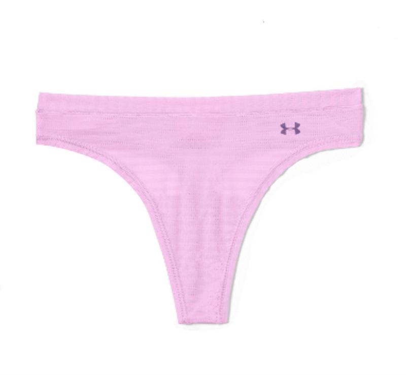 NWT Under Armour XL 2pr Pure Stretch Sheer Thong Panty Beige Blue 133808