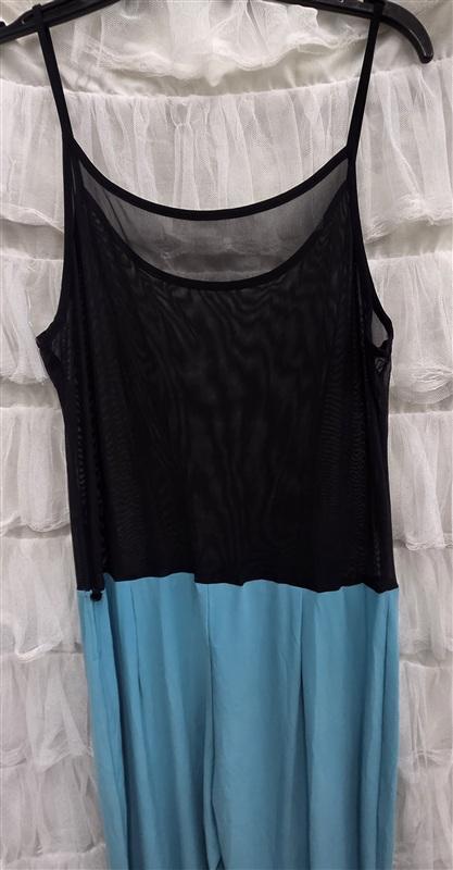 NWOT Anthropologie Last Tango XL Mesh Sheer Top Jumpsuit Turquoise 133815