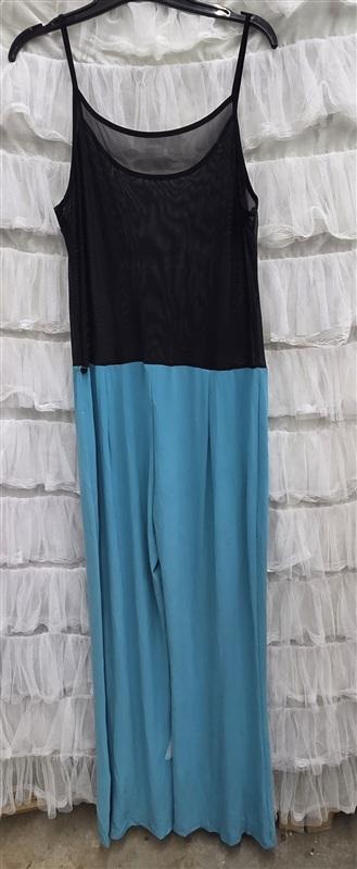 NWOT Anthropologie Last Tango XL Mesh Sheer Top Jumpsuit Turquoise 133815
