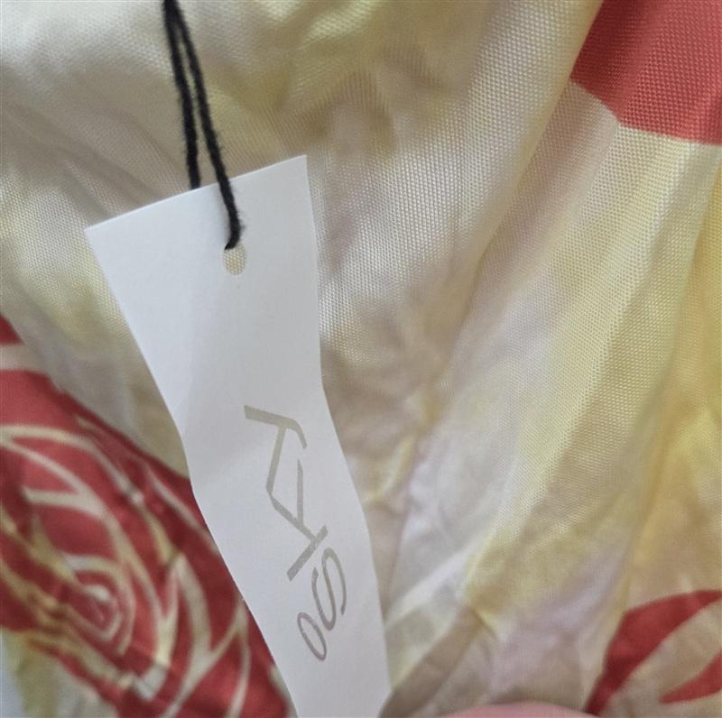NWT Sky XS Rhinestone Pink Yellow Tropical Halter Silk Tunic Top 133817