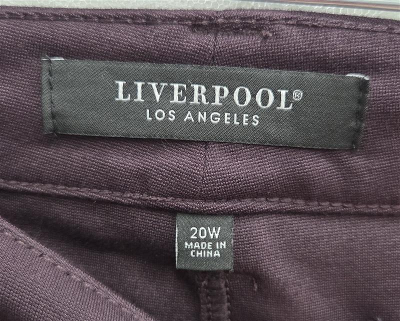 NWOT Liverpool 20W Madonna Legging Point Pants Skinny Aubergine 133819