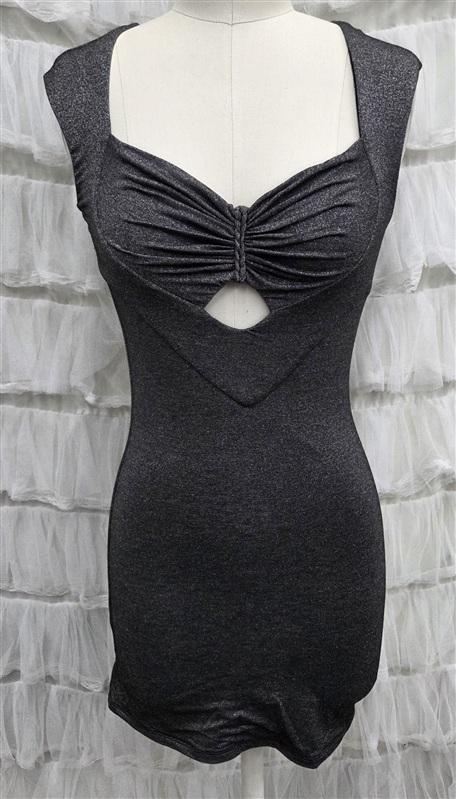 NWT Sky M Sweetheart Neck Rhinestone Back Shimmer Short Dress or Top 133822
