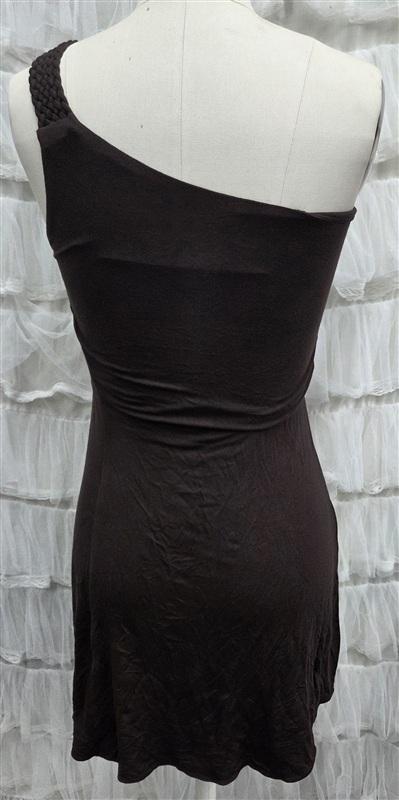 NWOTD Sky S One Shoulder Rhinestone Brown Short Dress or Top 133823