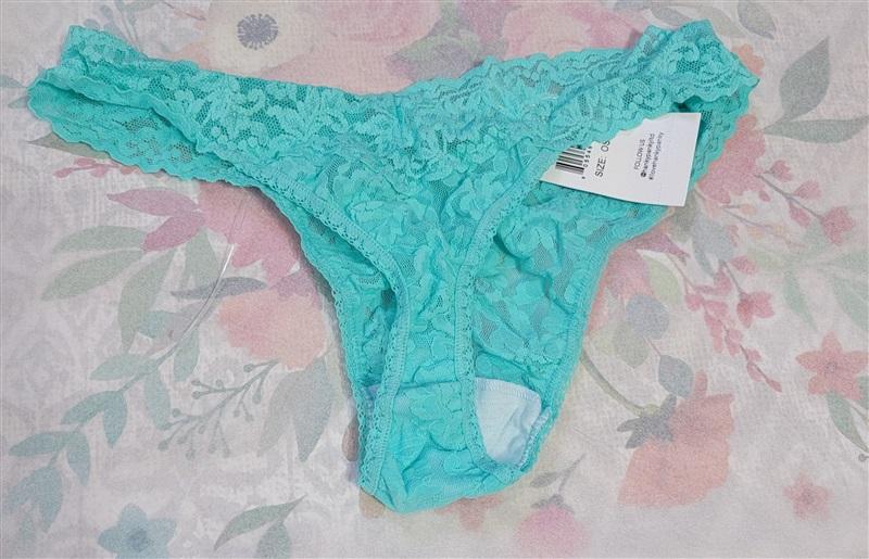 NWOT Hanky Panky 1 PR Signature Lace Original Rise Thong Underwear Aqua 133831