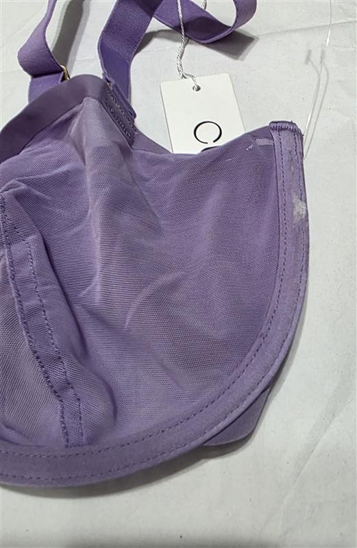 NWT CUUP 34E The Balconette Mesh Purple Sheer Underwire Bra 133838