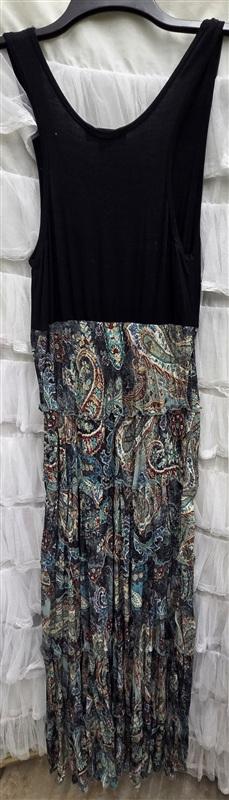 NWT Karen Kane S Tiered Crinkled Paisley Maxi Tank Dress 133845