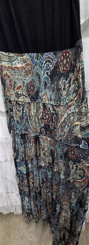 NWT Karen Kane S Tiered Crinkled Paisley Maxi Tank Dress 133845