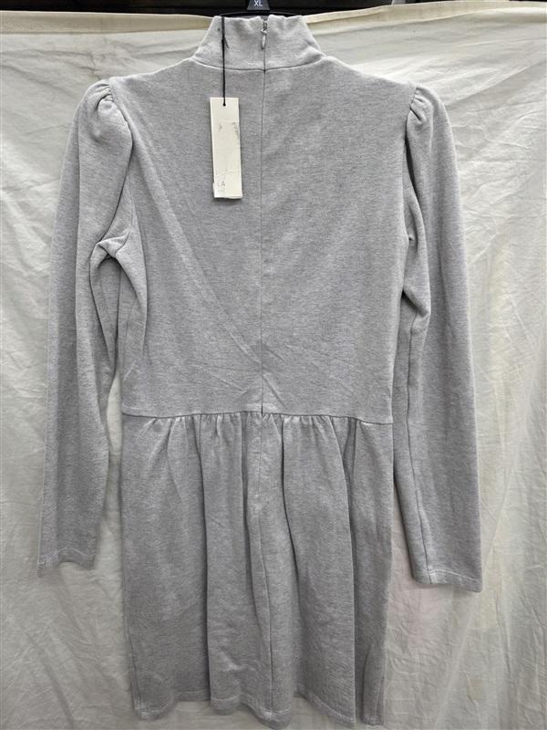 NWT La Vie Rebecca Taylor XS Long Puff Sleeve Jersey Mock Neck Dress 133846