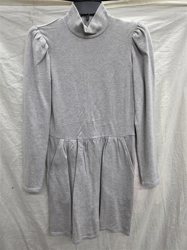 NWT La Vie Rebecca Taylor XS Long Puff Sleeve Jersey Mock Neck Dress 133846