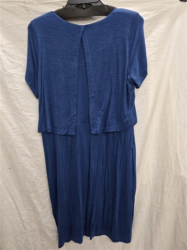 NWOTD J Jill Small Layered Button Back Blue Knee Length Dress 133850