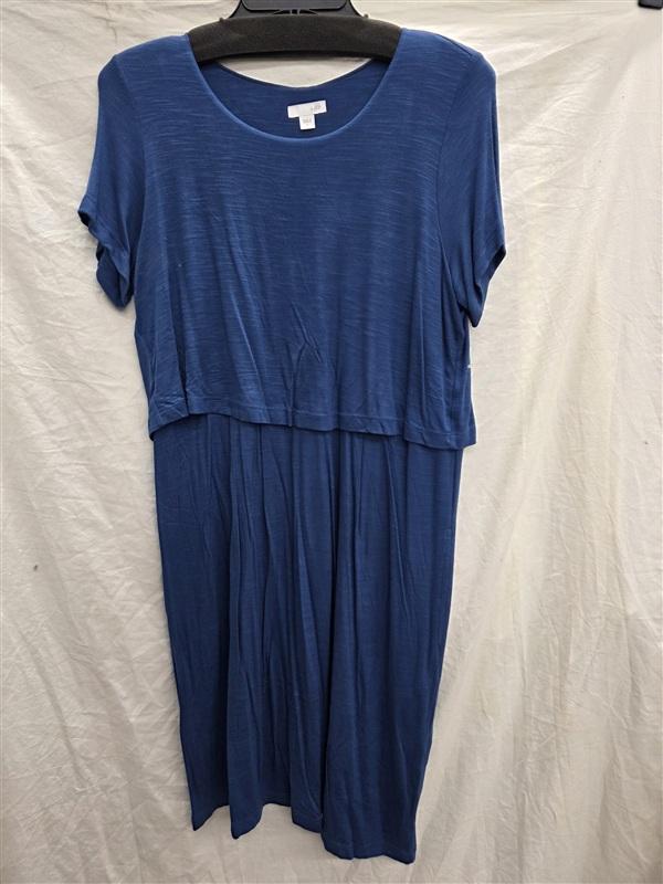 NWOTD J Jill Small Layered Button Back Blue Knee Length Dress 133850