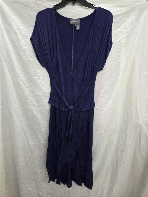 NWOT Michael Stars XS Tie-Waist Mock Wrap Dress Blue 133851