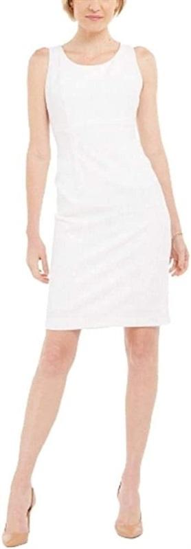 NWOT Kasper 8P Sleeveless V Neck Sheath Dress Black 133857