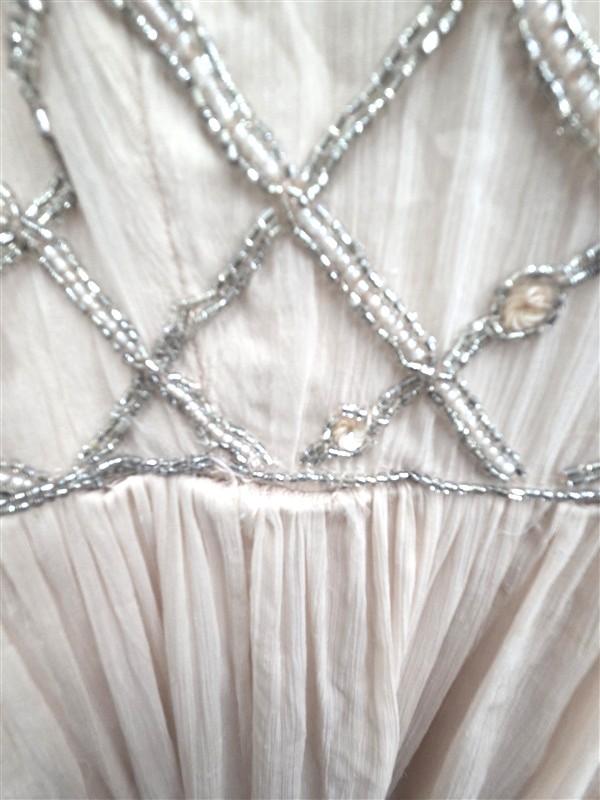 NWOTD Adrianna Papell 4 Anthropologie Blush Pink Beaded Evening Gown 133859