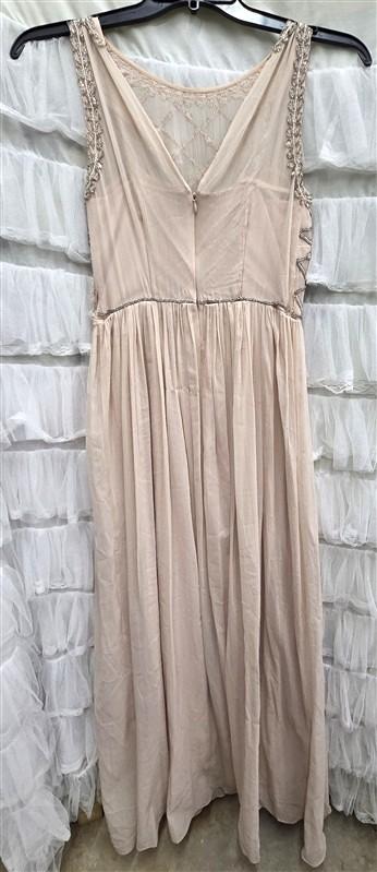 NWOTD Adrianna Papell 4 Anthropologie Blush Pink Beaded Evening Gown 133859