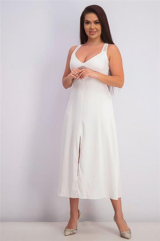 NWT Danielle Bernstein 8 Lace Inset Ivory Lingerie Long Dress 133862