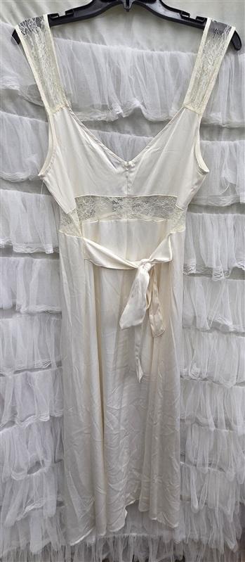 NWT Danielle Bernstein 8 Lace Inset Ivory Lingerie Long Dress 133862